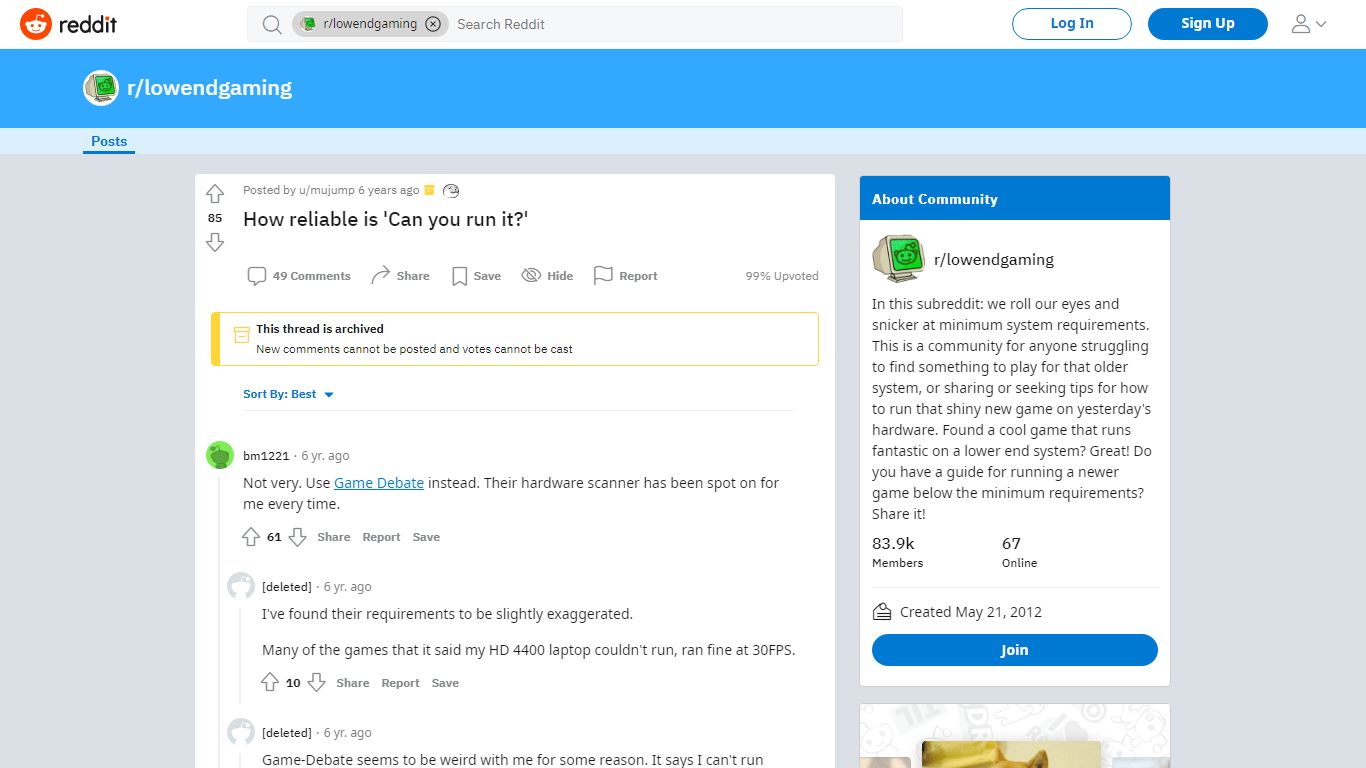 How reliable is 'Can you run it?' : lowendgaming - reddit